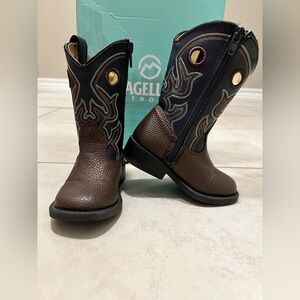 Magellan Outdoors Brown and Navy Western Boots